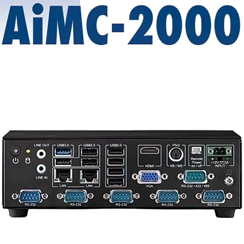 研华AIMC-2000工控机嵌入式无风扇J1900微型双网口8*USB加6*COM