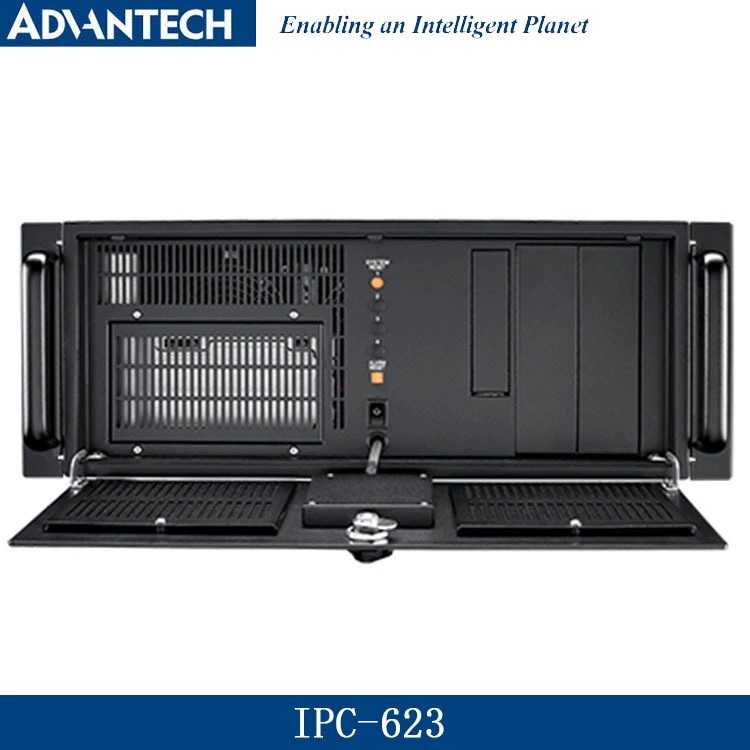 研华IPC-623工控机容错式20槽4U黑色工业控制计算机双AC输入冗余电源