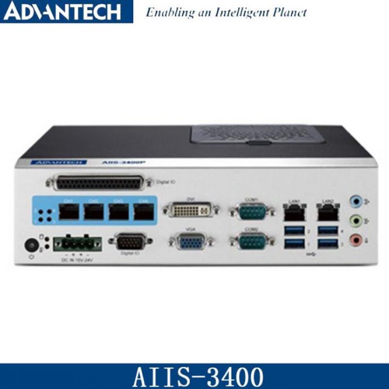 研华AIIS-3400工控机视觉4路千兆以太网PoE兼容GigE相机六代