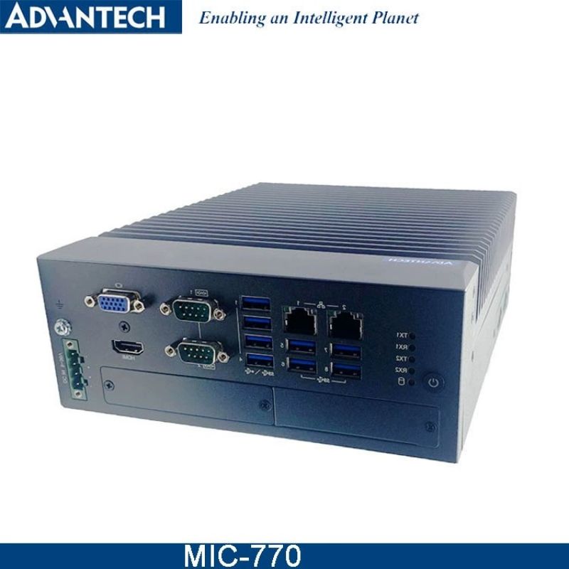 研华MIC-770工控机紧凑型无风扇嵌入式8/9代处理器双显HDMI+VGA
